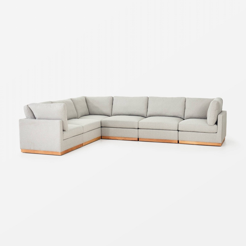 Photos - Sofa 6pc Woodland Hills Modular Sectional Light Gray - Threshold™ designed with