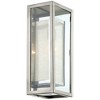 Possini Euro Design Double Box Modern Industrial Wall Light Sconce Chrome Hardwired 6 3/4" Fixture Clear Frosted Seedy Glass for Bedroom Home - 3 of 4