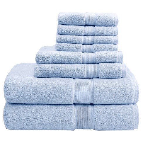 Ultra Soft 100% Cotton 4-Piece Bath Towel Set Light Blue