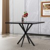 39" Square Dining Table for 4-6 Person, Modern Minimalist Wood Kitchen Table Table with Metal Legs for Kitchen, Dining Room, Restaurants - 3 of 4