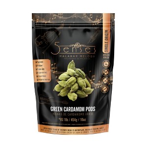 5Senses Green Cardamom Pods | Malabar Melody | Single Origin | No Preservatives or Artificial Flavors | Resealable Bag - 1 of 4