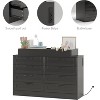 coucheta Changing Table Dresser with 8 Drawers, Classic Wood Nursery Dresser, Multi-Functional Diaper Changing Station, for Bedroom, Black (No Pad) - 4 of 4