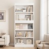 71" Farmhouse Fluted Bookcase with Display Rack, 5-Tier Wooden Bookshelf for Living Room or Office - 3 of 4