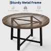 Round Dining Table for 4-47" Wood Circle Dinner Table with Metal Frame, Farmhouse Kitchen Dining Room Furniture for Home - 4 of 4