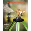 VEVOR Impact Sprinkler on Tripod Base, Heavy Duty Tripod Sprinklers with Brass Head & 3/4" Connector, 360 Degree Large Area Coverage, Green - 3 of 4