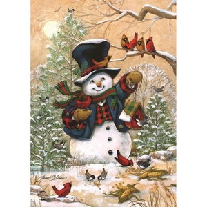 Briarwood Lane Winter Friends Primitive House Flag Snowman Cardin - 1 of 4
