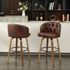 Beautyolove Faux Leather Upholstered Bentwood Swivel Counter Height Bar Stool - 2 of 4