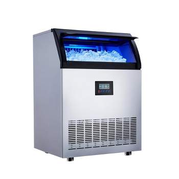 Commercial Ice Maker Machine, 200LB/24H Output, 55LB Storage, 120V/60Hz/420W, Self-Cleaning