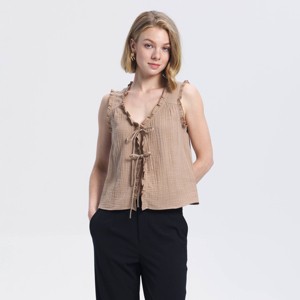 Top de Gasa Arrugada con Amarre al Frente para Mujer - A New Day™