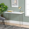 Saracina Home Gibby Modern Glam Hairpin Leg Writing Desk Faux White Marble : Laminated Surface, Metal Frame, No Storage - 2 of 4
