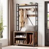 Industrial Hall Tree with Bench, Coat Rack, Shoe Storage, Entryway Bench with Cubbies - 3 of 4