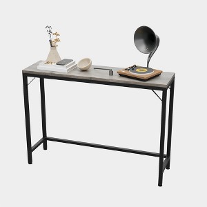 Vintage Konsolentisch Metall, Console Table with Density Board and Metal Frame, Langer Eingangstisch, Dekotisch, Sideboard, Beistelltisch, Gray - 1 of 4