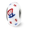 Black Bow Jewelry Fenton Sterling Silver Patriotic Democrat Glass Bead Charm - 2 of 4