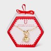 14K Gold Dipped Cubic Zirconia Puffy Heart Charm Initial Necklace - A New Day™ Gold - 3 of 4