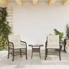 vidaXL Patio Chairs with Cushions 2 pcs Brown Poly Rattan - 3 of 4