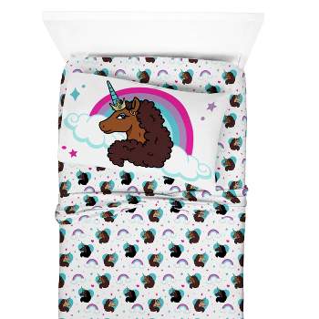 Afro Unicorn Unique, Divine, Magical Throw Blanket - Measures 46 x 60  inches, Kids Bedding - Fade Resistant Super Soft Fleece (Official Product)
