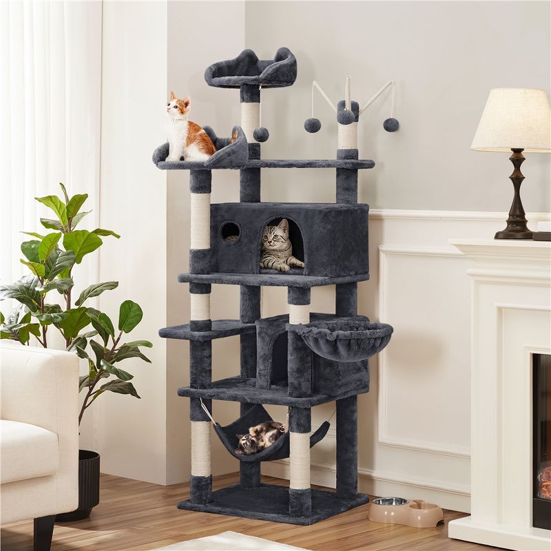 Yaheetech 67″ H Cat Tree Cat Tower, Multi-Level Cat Play House, Climbing Tree, 3 of 8