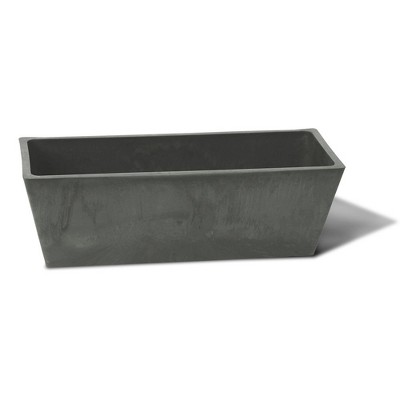 Algreen Valencia Durable Inside/Outside 20 x 7.5 x 6.5 Inches Decorative Windowsill Planter Box, Light Charcoal