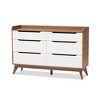 Brighton Mid-Century Modern Wood 6 Drawer Storage Dresser Brown - Baxton Studio - 2 of 4