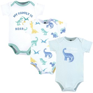 Hudson Baby Cotton Bodysuits, Family Dino - 1 of 4