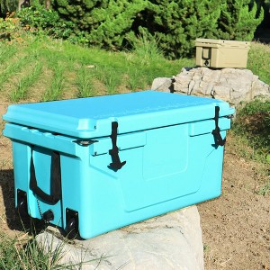 Wooakway 65 QT Hard-Sided Cooler Box with Wheels Portable Ice Chest with Drainage Plugs Rolling Cooler with Rubber Latches - 1 of 4