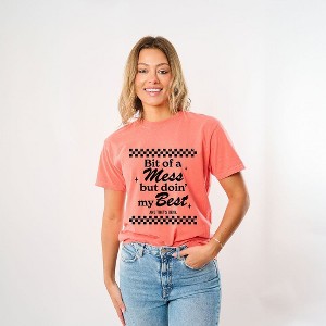 Simply Sage Market Women's A Bit Of A Mess Short Sleeve Garment Dyed Tee - 1 of 4