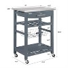 LunaLulinlk Mobile Rolling Kitchen Island Trolley Serving Cart with Underneath Drawer - 2 of 4