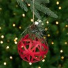 Northlight Rattan Style Metal Christmas Ball Ornament - 5" - Red - image 2 of 4