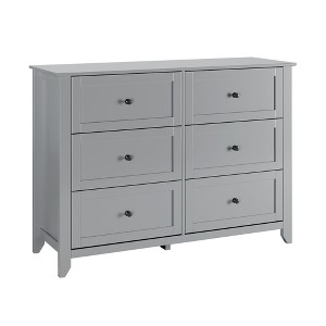 6 Drawer Dresser,  Modern 6 Chest of Drawer Dresser with Round Handle, Wooden Storage Cabinet, Dresser Cabinet Organizer for Living Room, Entryway - 1 of 4