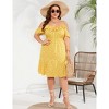 Clearlove Womens Plus Size Spaghetti Strap Off Shoulder Dresses V-Neck Floral A-Line Flowy Midi Dress - 4 of 4