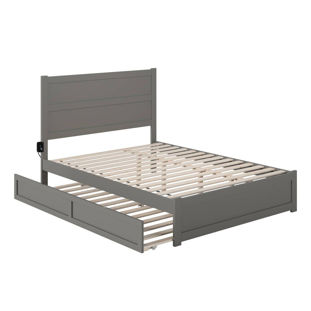 Photos - Bed Frame AFI Queen Noho Bed with Footboard and Twin XL Trundle Gray  