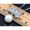 Anna-Kaci Large Faux Pearl Blue Crystal Rhinestones Pendant Necklace - 2 of 3