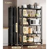MaseiKar 5 Tier Black Heavy Duty Foldable Metal Organizer Shelves With Wheels,385lbs Capacity for Home Garage Kitchen Organization - 2 of 4