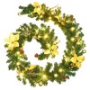 vidaXL Christmas Garland with LED Lights Green 8.9' PVC - 2 of 4