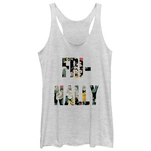 Women's CHIN UP Fri-nally Floral Racerback Tank Top - 1 of 3
