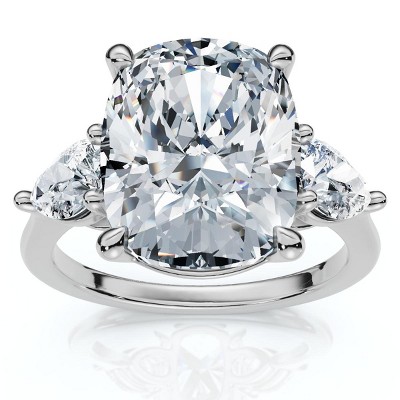 Pompeii3 Certified 5 3/4Ct Aria Cushion Diamond Engagement Ring 14k Gold or Pt Lab Created
