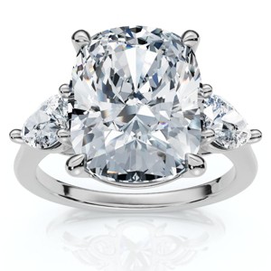 Pompeii3 Certified 5 3/4Ct Aria Cushion Diamond Engagement Ring 14k Gold or Pt Lab Created - 1 of 4