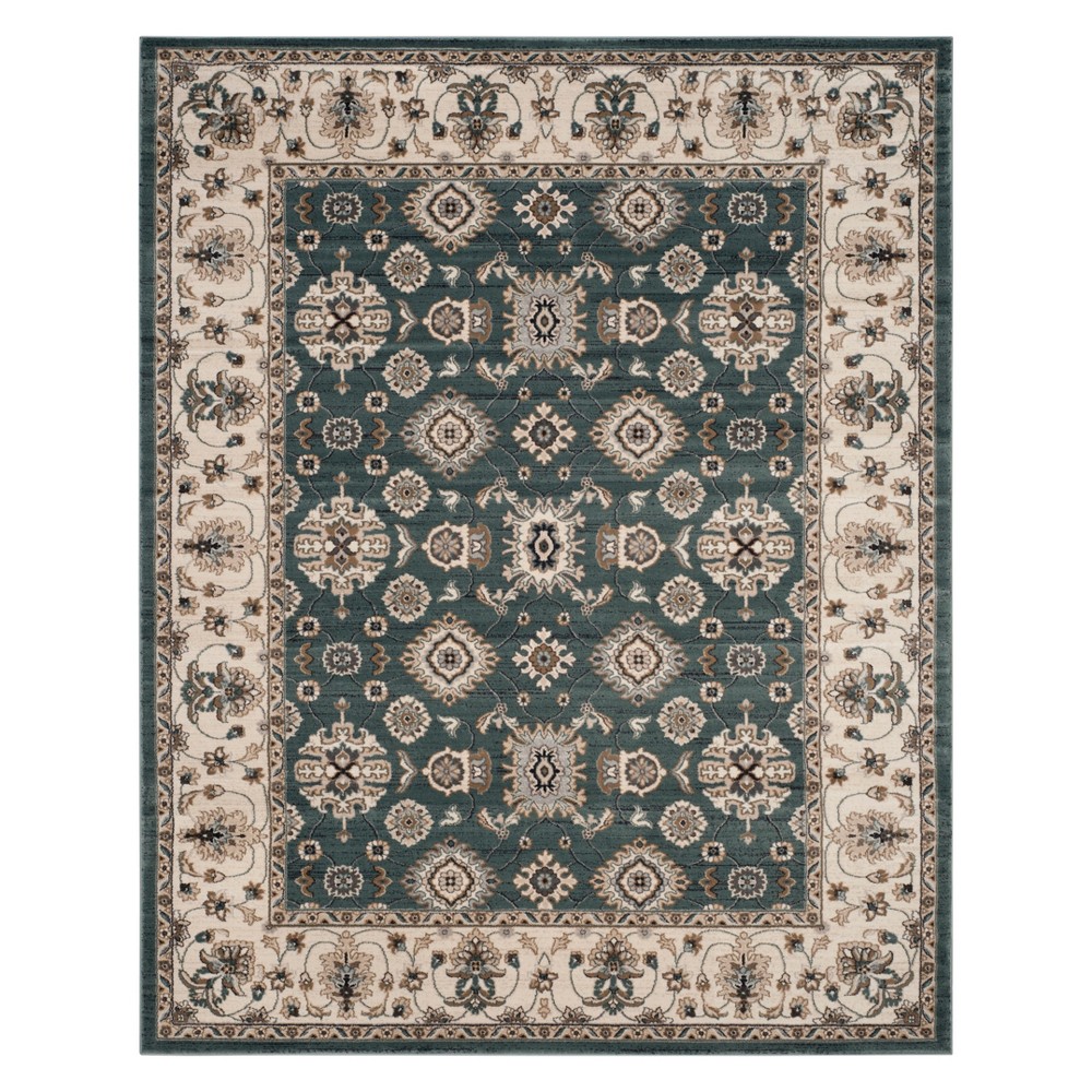 8'x10' Floral Loomed Area Rug Teal/Cream - Safavieh