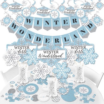 Big Dot of Happiness Winter Wonderland - Snowflake Holiday Party and Winter Wedding Supplies - Banner Decoration Kit - Fundle Bundle