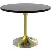 LeisureMod 5-PC Dining Set - 36" Round Dining Table Black MDF Top & Gold Base, 4 Velvet Dining Chairs in White Steel Legs - 4 of 4