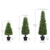 COWLOWN 4FT Artificial Topiary Tower Tree, Set of 2 - 48 Inch Faux Boxwood, UV Resistant Evergreen Shrubs for Outdoor Planters - 3 of 4