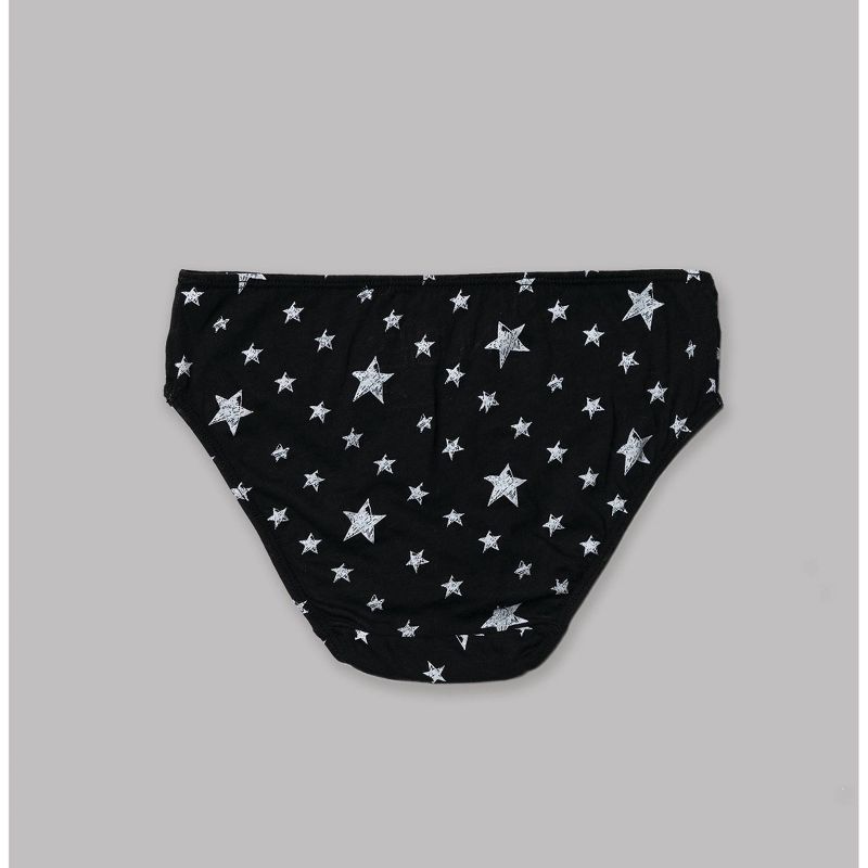 Nubies Essentials Girls' 5pk Heart and Star Print Underwear - Black/White , 3 of 6