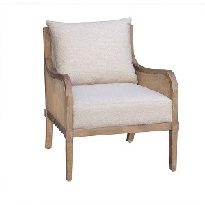 NicBex Polyester Accent Chair,Upholstered Living Room Chairs with Cane Back and Curved Arms,Mid-Century Armchair,Accent Chairs for Living Room,Beige - 1 of 4