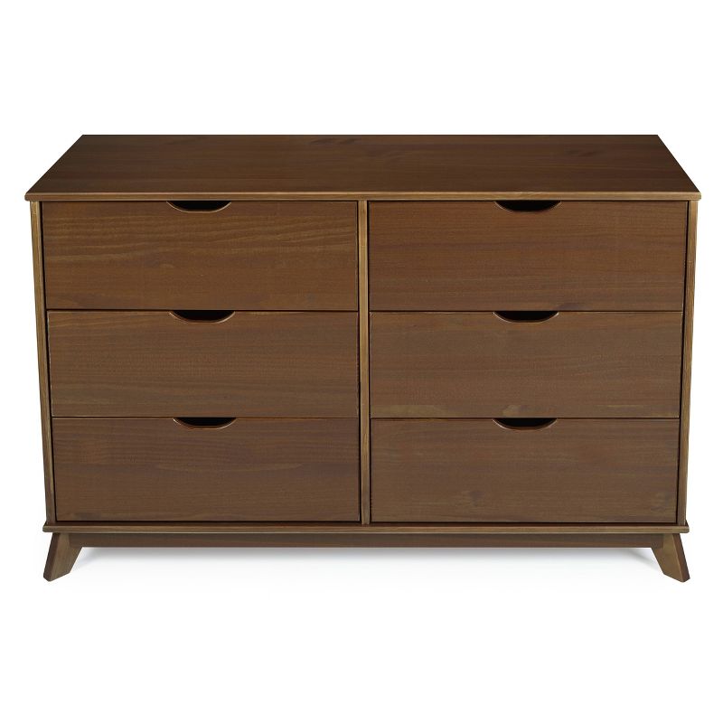 Pensy Solid Wood Mid-Century Modern 6 Drawer Dresser Walnut - Powell, 3 of 8