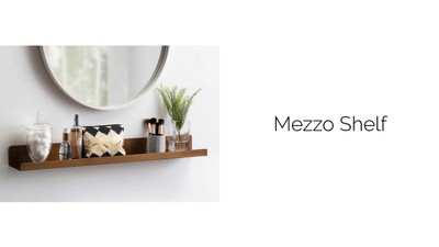 Mezzo 24" Gold Modern Metal Floating Ledge Shelf Set