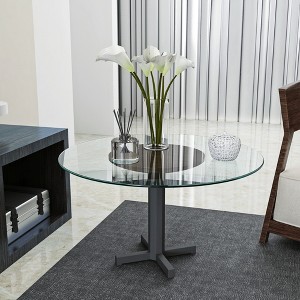 Bencmate Coffee Tables Round Glass Table Top For Living Room, Office, Tabletop Only, Wear-Resistant, Heat-Resistant, Clear, 24"*24"*0.24" - 1 of 4