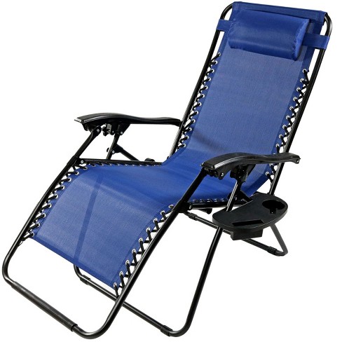 Sunnydaze Oversized Folding Fade-Resistant Outdoor XL Zero Gravity Lounge Chairs with Pillow and Cup Holder - image 1 of 4