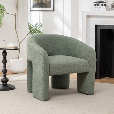 Seynar Modern Glam Teddy Fabric Upholstered Living Room Chair ,green,29 ...