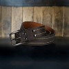 Wrangler Men’s Leather Embossed Logo Casual Every Day Belt for Jeans, Khakis Brown - 4 of 4