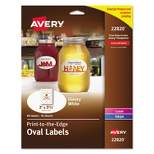 Avery Oval True Print Easy Peel Labels 2 x 3 1/3 Glossy White 80/Pack 22820